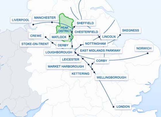 East Midlands Trains Route map