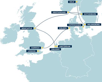 DFDS Seaways Ferries Route Map