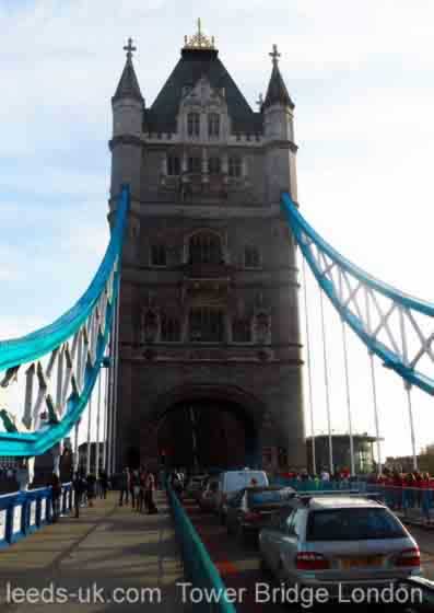  Tower Bridge with the bridge in the raised position