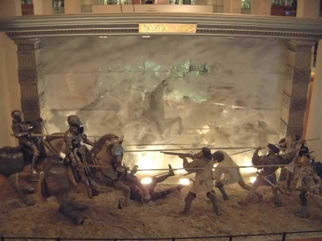 Royal ArmouriesDiarama. Mounted knightd againts pikemen & muskateers