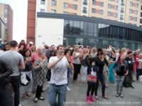 Crowds listening to the Music